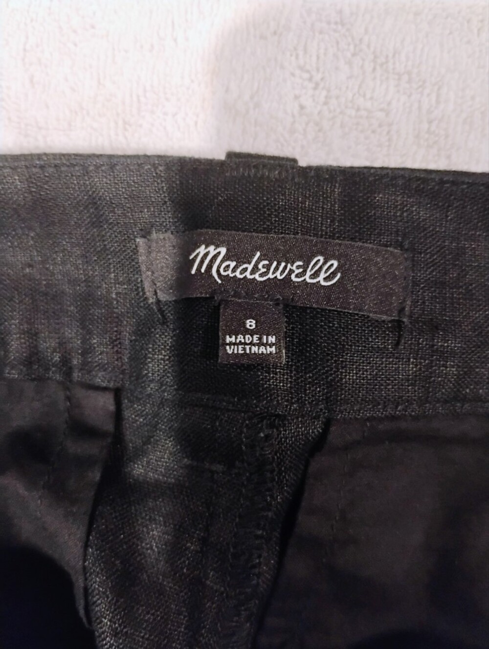 Women's Madewell Size 8 Black Wide Leg Pleat Linen Pants - Picture 7 of 9